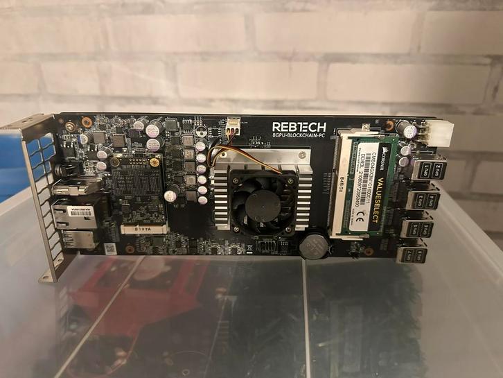 RebTech Mining Moederbord, Computers en Software, Moederborden, Zo goed als nieuw, AMD, Ophalen of Verzenden