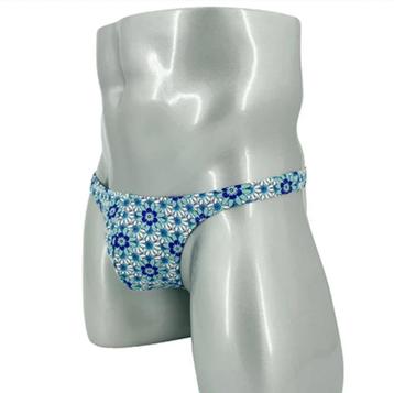 Heren blauwe bloemen zwemstring zwemslip zwembroek  beschikbaar voor biedingen