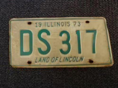 Kentekenplaat licenseplate Illinois 1973 2 USA, Verzamelen, Automerken, Motoren en Formule 1, Gebruikt, Auto's, Verzenden
