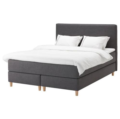 Boxspring ikea, antraciet 180x200, Huis en Inrichting, Slaapkamer | Boxsprings, Zo goed als nieuw, 180 cm, 200 cm, Tweepersoons