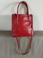 Rood leren handtasje, Sieraden, Tassen en Uiterlijk, Tassen | Damestassen, Ophalen of Verzenden, Gebruikt, Rood, Handtas