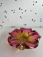 Glazen schaal roze/geel - Josef Hoskodka, Schaal, Rond, Ophalen of Verzenden, Glas