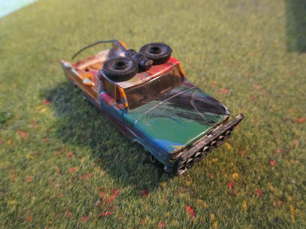 1:80 Dodge D20 Safari - Majorette #225 oranje multi-color, Ophalen of Verzenden, Gebruikt, Auto