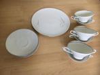 6x soepkom met schotel 250ml + broodbord wit porselein, Ophalen of Verzenden, Gebruikt