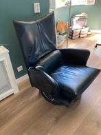 Rolf Benz fauteuil zwart leder, Huis en Inrichting, Fauteuils, Leer, Zo goed als nieuw, Ophalen