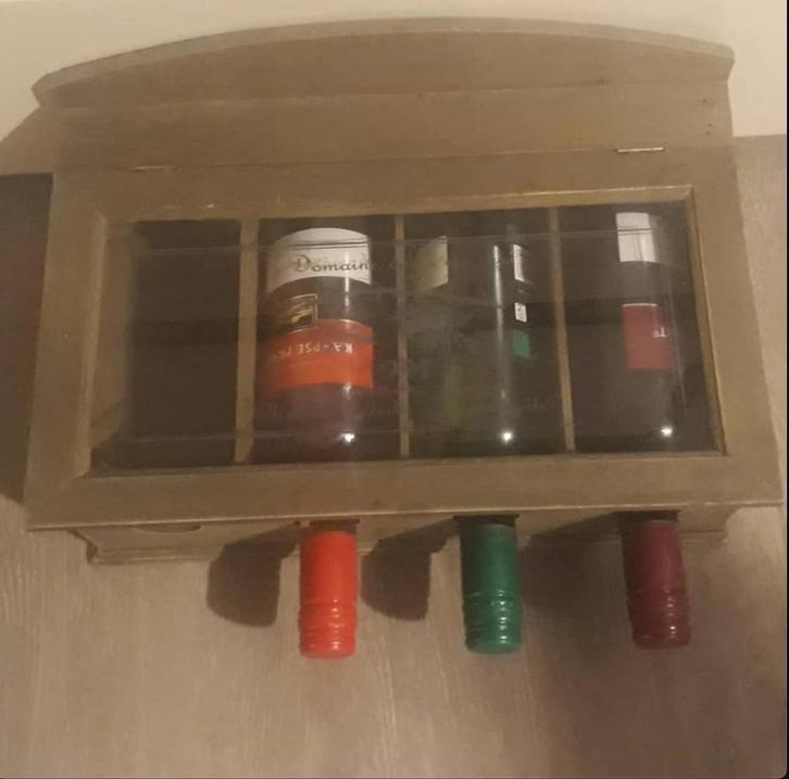 NIEUW wijnkastje / kistje / rekje, Huis en Inrichting, Woonaccessoires | Wijnrekken, Zo goed als nieuw, Minder dan 50 cm, Hout