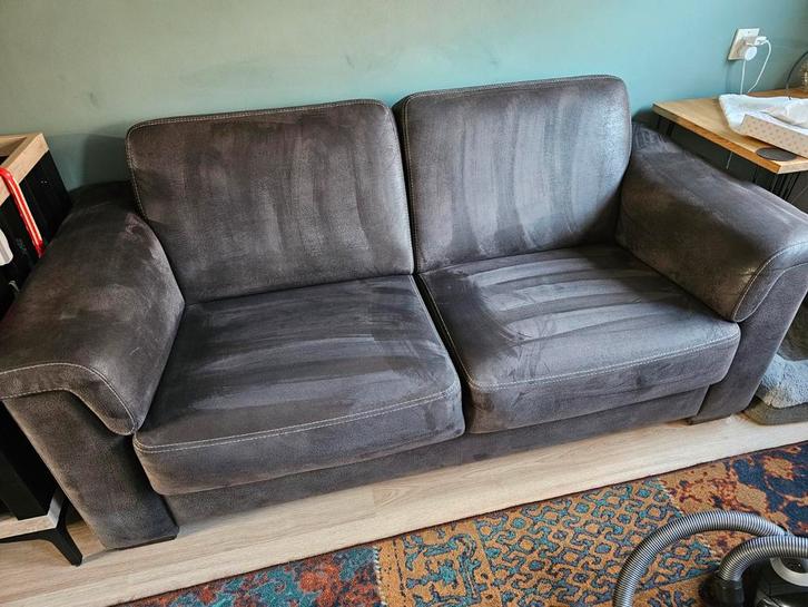 2.5zits bank suède, Huis en Inrichting, Banken | Bankstellen, Zo goed als nieuw, Rechte bank, Overige maten, 150 tot 200 cm, 75 tot 100 cm