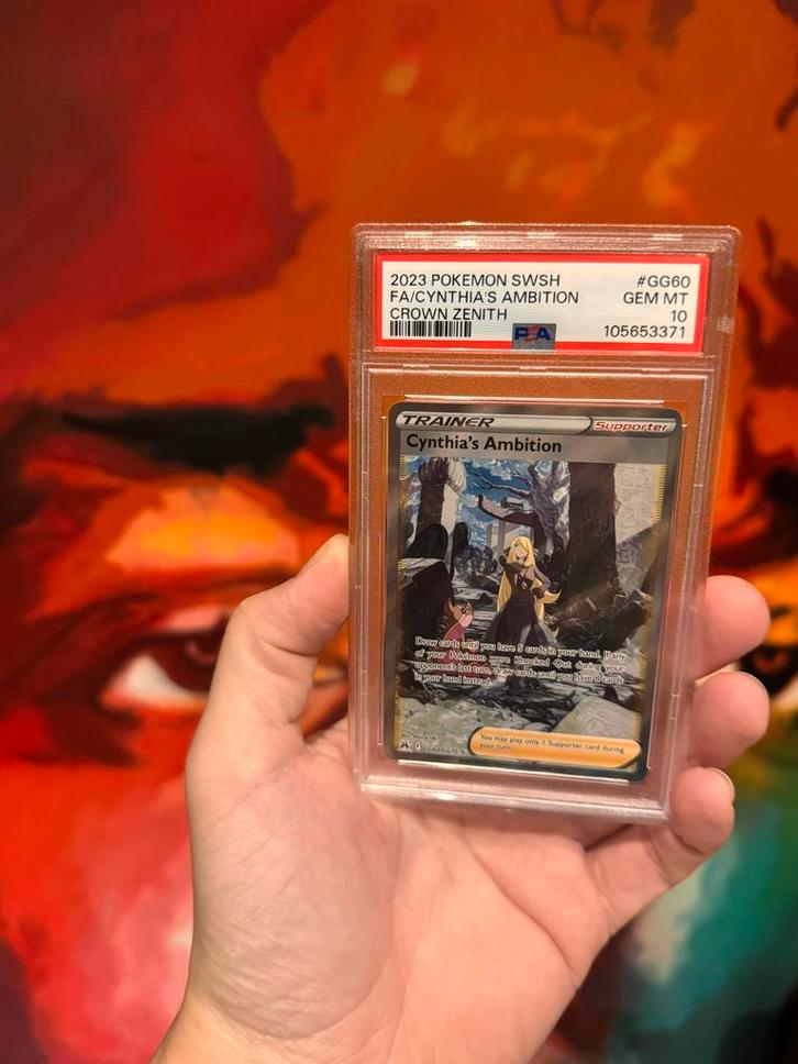 Cynthia's Ambition PSA 10 - Crown Zenith, Hobby en Vrije tijd, Verzamelkaartspellen | Pokémon, Nieuw, Losse kaart, Foil, Ophalen of Verzenden