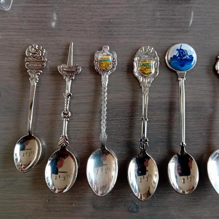 10 Verzilverde  Souvenir Lepeltje, Antiek en Kunst, Antiek | Bestek, Ophalen of Verzenden