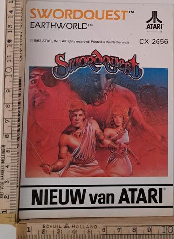 Vintage sticker ATARI spelcomputer logo merk Swordquest  beschikbaar voor biedingen
