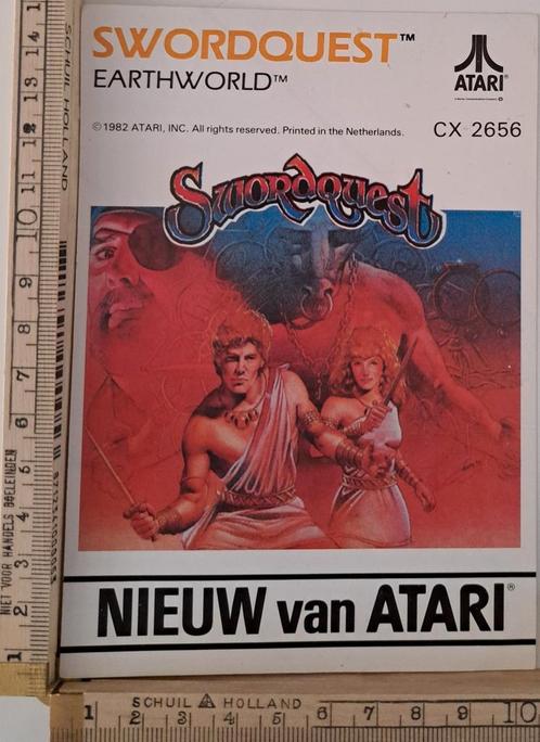 Vintage sticker ATARI spelcomputer logo merk Swordquest, Verzamelen, Stickers, Zo goed als nieuw, Overige typen, Ophalen of Verzenden