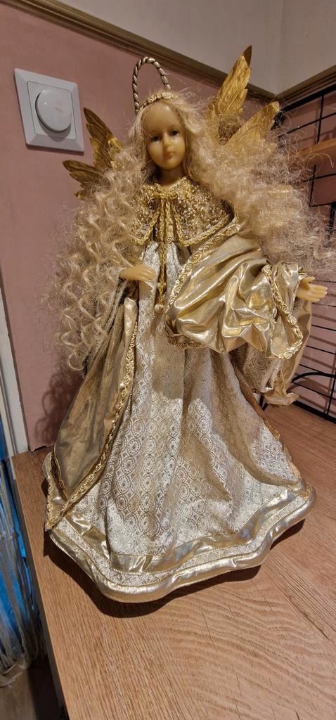 Grote kerst- / altaarengel 50 cm wax hoofd en handen, Antiek en Kunst, Antiek | Religie, Ophalen of Verzenden