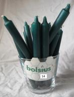 14 Nieuwe " BOLSIUS " kaarsen 18 cm hoog,in glazen vaas, Diversen, Kerst, Ophalen of Verzenden, Nieuw