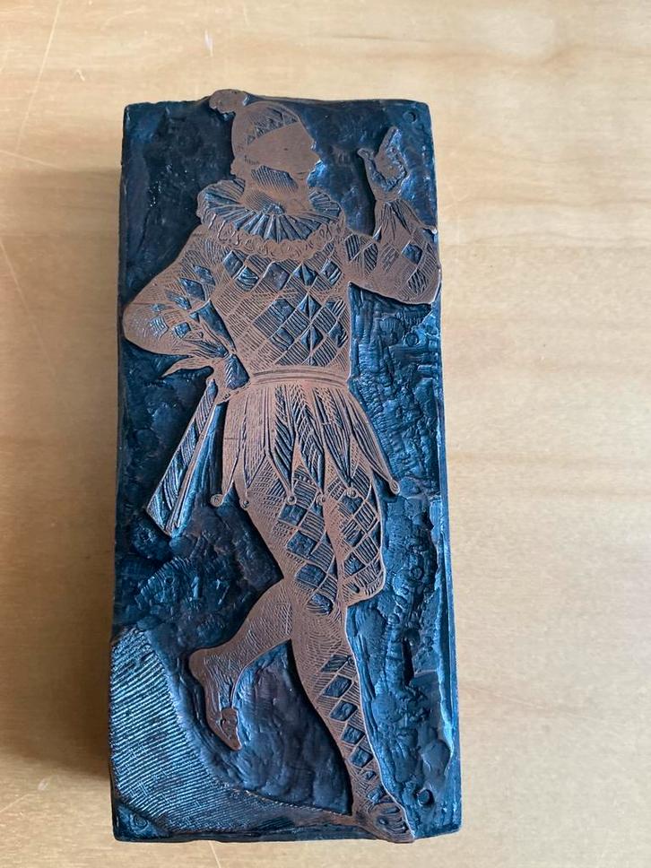 Antieke Koperen Drukplaat, Antiek en Kunst, Curiosa en Brocante, Ophalen of Verzenden
