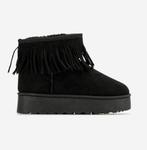 Zwarte enkellaarsjes met franjes, Ophalen of Verzenden, Nieuw