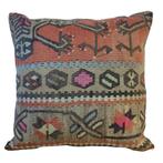 Vintage kelimkussen 60x60, Huis en Inrichting, Woonaccessoires | Kussens, Yazgibi, Overige kleuren, Verzenden, Vierkant