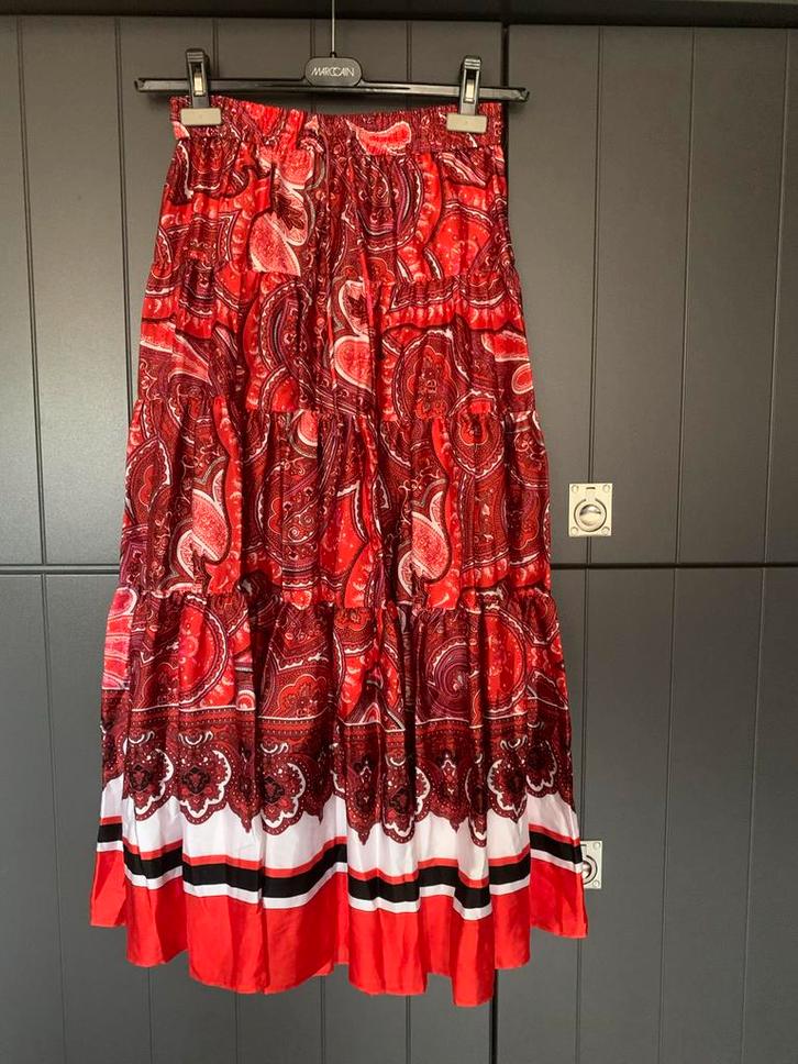 Ralph Lauren Lange Rok - Maat XS, Kleding | Dames, Rokken, Zo goed als nieuw, Maat 34 (XS) of kleiner, Rood, Onder de knie, Ophalen of Verzenden