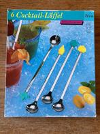 6 rvs lange longdrink latte machiatto sorbet ijs lepels zgan, Ophalen of Verzenden, Zo goed als nieuw, Rvs of Chroom, Vaatwasserbestendig