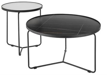Ronde Koffie- en Bijzettafel Set - Keramisch Blad beschikbaar voor biedingen