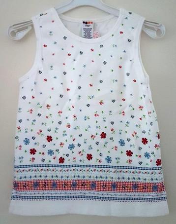 Wit gebloemd Gymboree shirt maat 110 *NIEUW* (0312)  beschikbaar voor biedingen