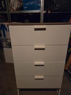 Witte ladekast met 4 laden, Huis en Inrichting, Kasten | Ladekasten, Ophalen, Gebruikt, Kunststof, 3 of 4 laden