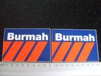 2x sticker Burmah logo, Verzenden, Zo goed als nieuw, Bedrijf of Vereniging