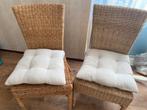 4 rieten stoelen (samen 20 euro), Ophalen, Bruin, Riet of Rotan, Zo goed als nieuw