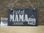 leisteen tekstbordje hotel MAMA always open, Huis en Inrichting, Nieuw, Ophalen of Verzenden
