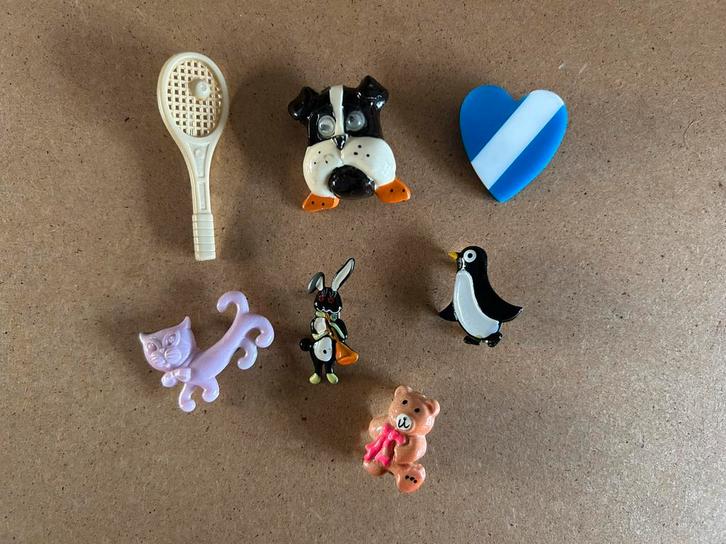 7 verschillende vinted broches, Sieraden, Tassen en Uiterlijk, Broches, Zo goed als nieuw, Overige materialen, Overige kleuren