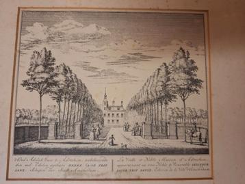 Antieke Gravure  huis Adrichem - te Beverwijk  beschikbaar voor biedingen