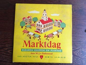 Marktdag kleuren, knippen en plakken - jaren 50 beschikbaar voor biedingen