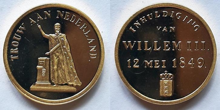 Penning inhuldiging Willem III 1849, Postzegels en Munten, Penningen en Medailles, Nederland, Verzenden