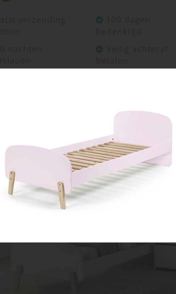 Vipack kinderbed 90x200 oud roze, Kinderen en Baby's, Kinderkamer | Bedden, Gebruikt, 180 cm of meer, 85 tot 100 cm, Ophalen