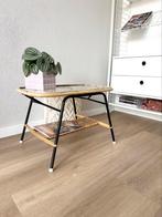 Vintage Rohe rotan salontafel sidetable bohemian, Ophalen, Gebruikt, 100 tot 150 cm, 50 tot 100 cm