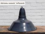 Antraciet vintage Franse emaille lamp afmeting D50 H37, Minder dan 50 cm, Gebruikt, Ophalen of Verzenden, Metaal