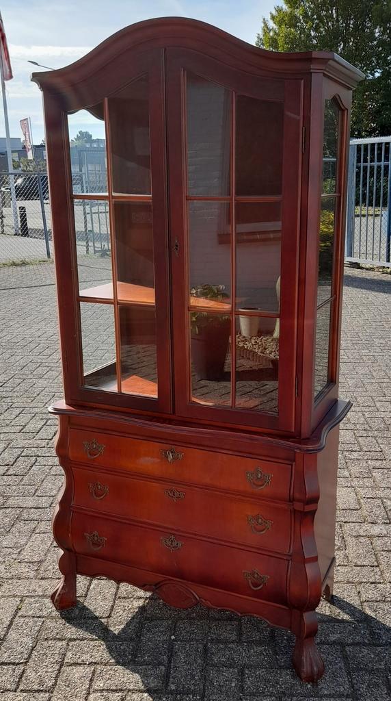 Noten laden vitrine kast, Huis en Inrichting, Kasten | Vitrinekasten, Zo goed als nieuw, Minder dan 100 cm, 50 tot 100 cm, 25 tot 50 cm
