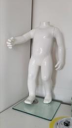 Kinderpaspop 55cm op glazen plaat, kunstobject, Antiek en Kunst, Ophalen of Verzenden