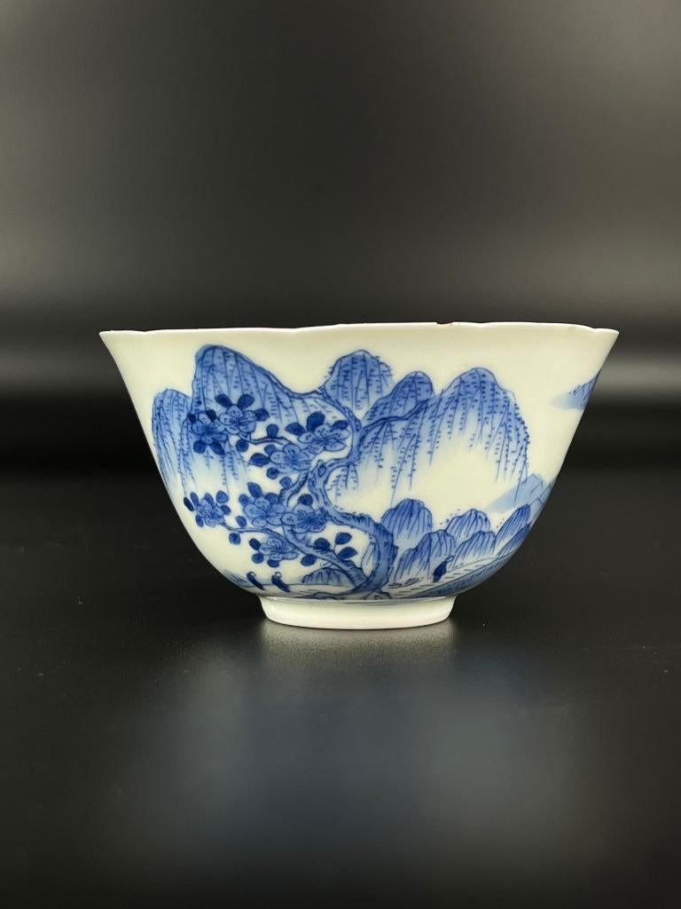 Antiek Japans porselein blauw wit Meiji periode 19e eeuw, Ophalen of Verzenden