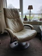 Mooie Crème leren relax fauteuil, Huis en Inrichting, Fauteuils, Ophalen, Zo goed als nieuw, 50 tot 75 cm, Leer