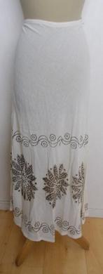 Mooie batik handbedrukte maxi print rok! 38, Maat 38/40 (M), Verzenden, Beige, Zo goed als nieuw