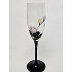 # Luminarc champagne glazen zwart met rose bloem, Ophalen of Verzenden, Zo goed als nieuw, Overige typen