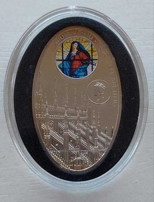 Zilveren Niue 2010 cathedrals Duomo Milan Dolar., Postzegels en Munten, Munten | Oceanië, Losse munt, Zilver, Ophalen of Verzenden