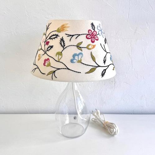 Vintage Ikea Bran tafellamp met Alvine Parla kap, Huis en Inrichting, Lampen | Tafellampen, Zo goed als nieuw, Minder dan 50 cm