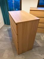 2x Malm Ladekast 4 lades wit gelazuurd eikenfineer IKEA, Ophalen, 50 tot 100 cm, Zo goed als nieuw, 3 of 4 laden