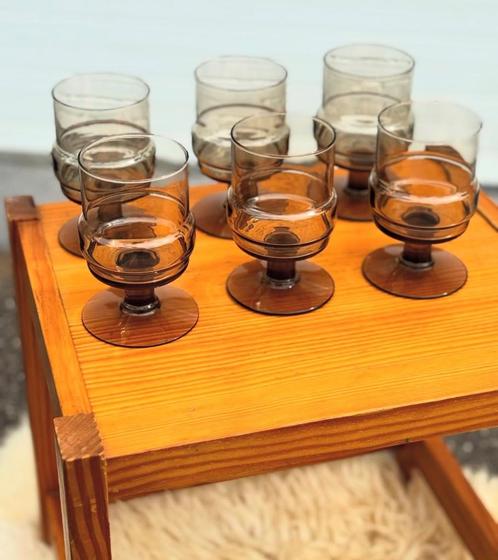 Vintage wijnglazen jaren 60, Antiek en Kunst, Antiek | Glas en Kristal, Ophalen