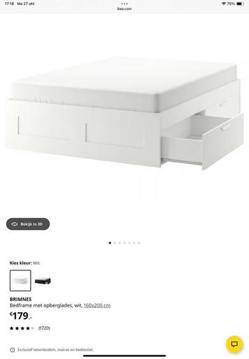 Brimnes bed van Ikea 160x200 beschikbaar voor biedingen