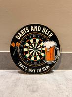 Nieuw metalen wandbordje Darts And Beer Mancave Bar Café, Verzamelen, Ophalen of Verzenden, Zo goed als nieuw, Reclamebord