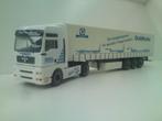 Herpa Man TGA Konefal eurotrans / Goldhofer huiftrailer., Ophalen of Verzenden, Gebruikt, Bus of Vrachtwagen, Herpa