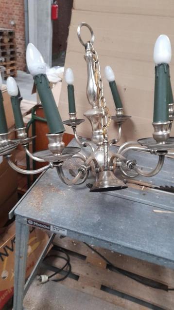 oude zware metalen zilverkeurige luster, jaren 60 beschikbaar voor biedingen