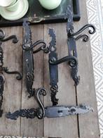 11 sets oude ijzeren klinken lange schilden, stift 7mm, Ophalen of Verzenden